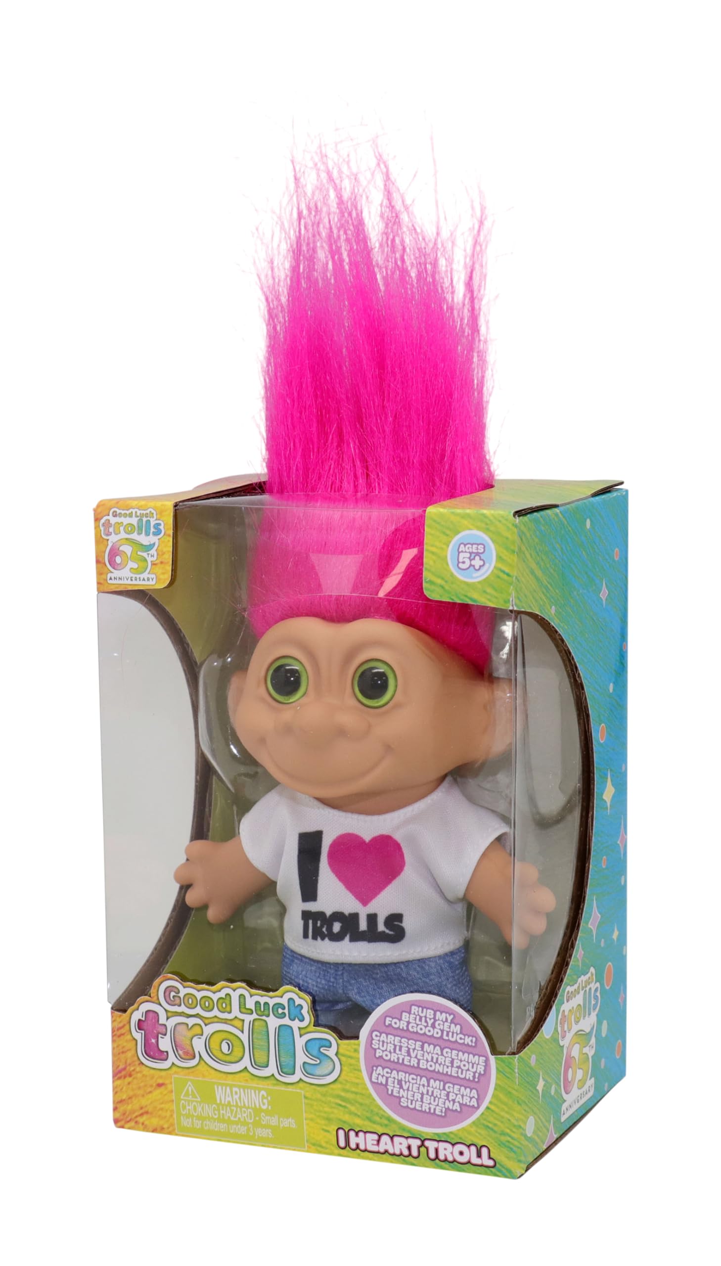 Trolls Good Luck Trolls 65th Anniversary 10cm Doll I Heart Troll