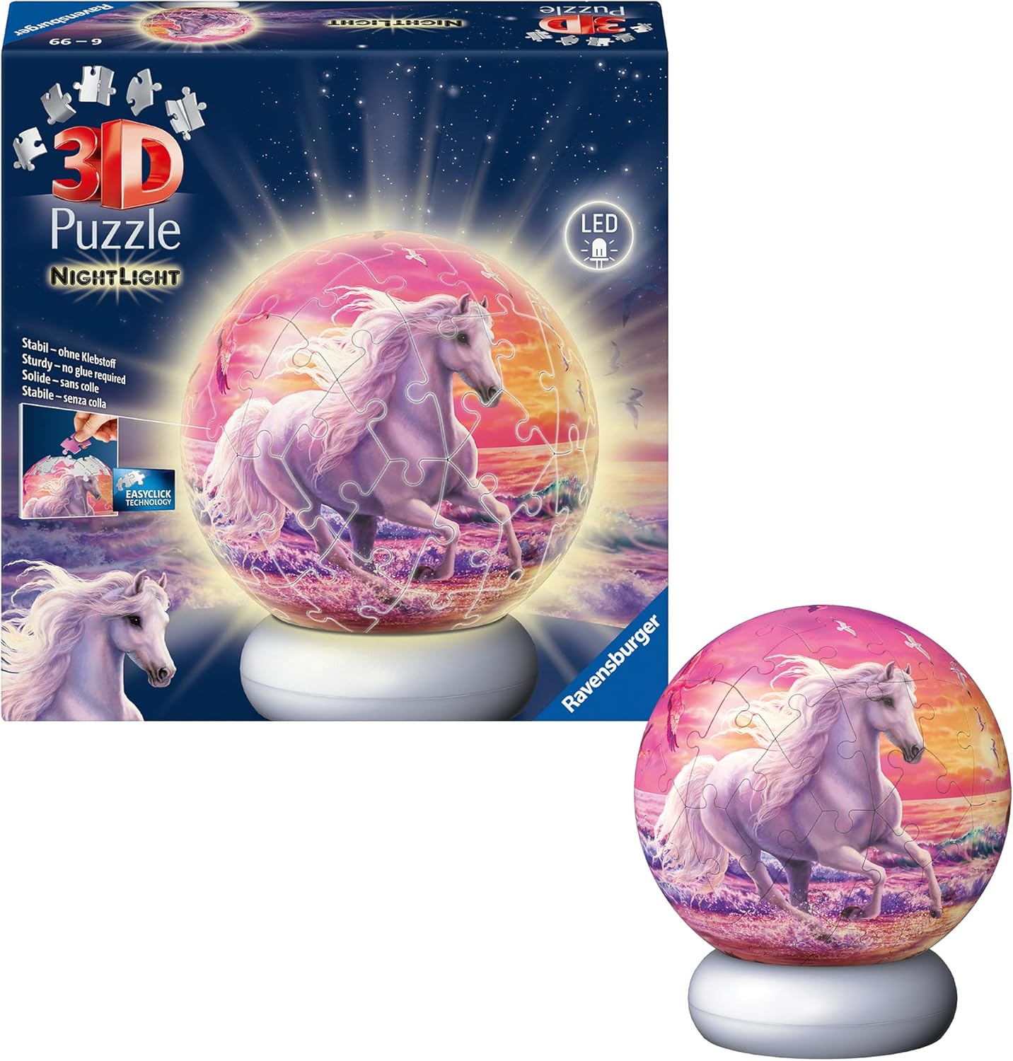 Horses on the Beach 72 Piece 3D Night Light