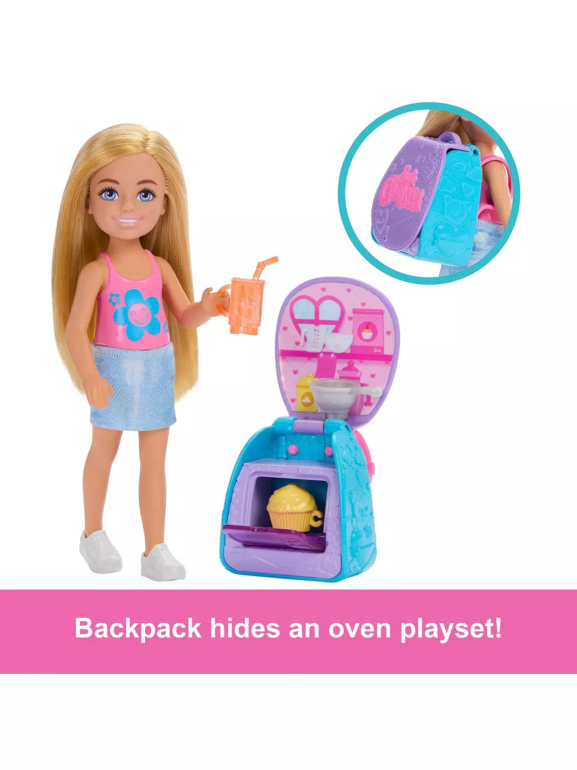 Barbie Family & Friends Chelsea Cupcake Baking Backpack Chelsea Doll