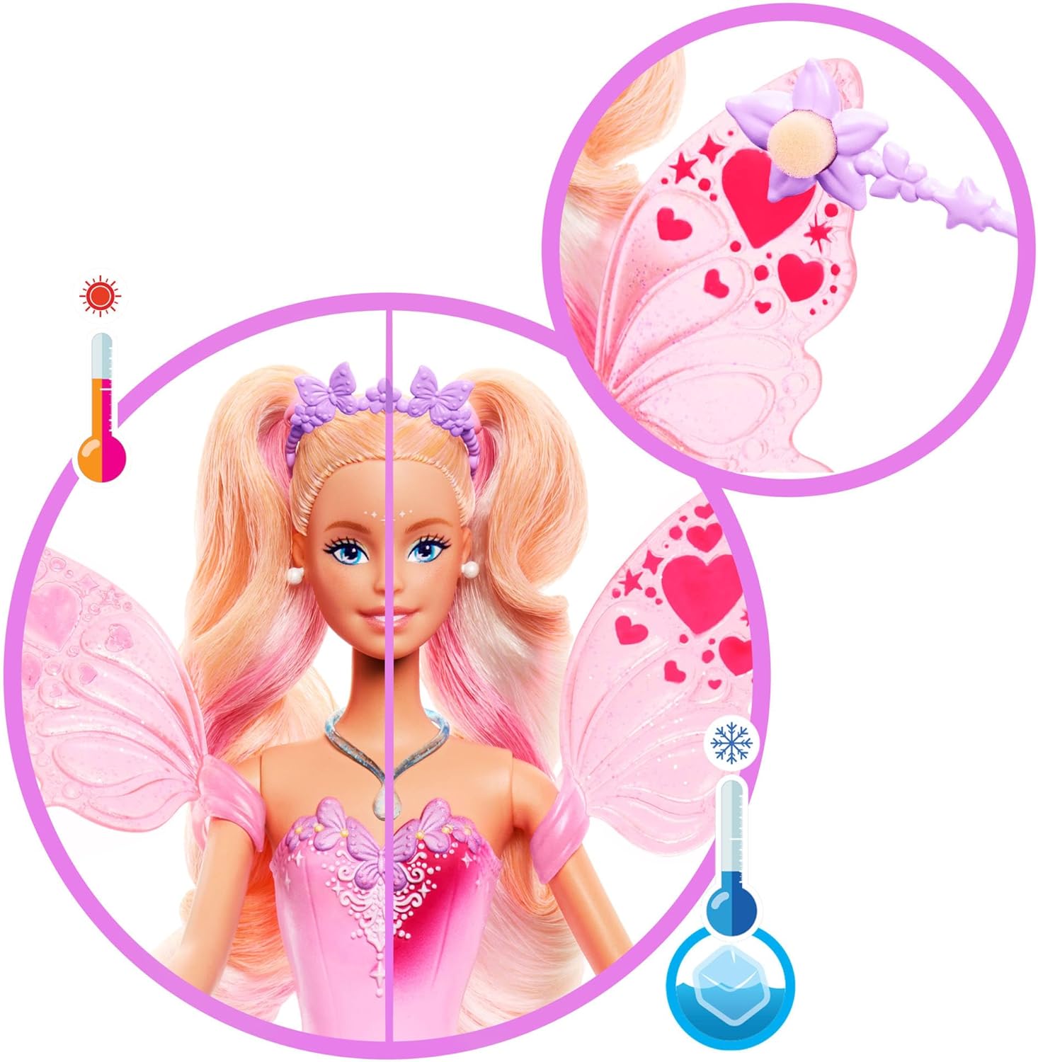 Barbie Fantasy Fairy Doll With Color-Change Wings And Outfit