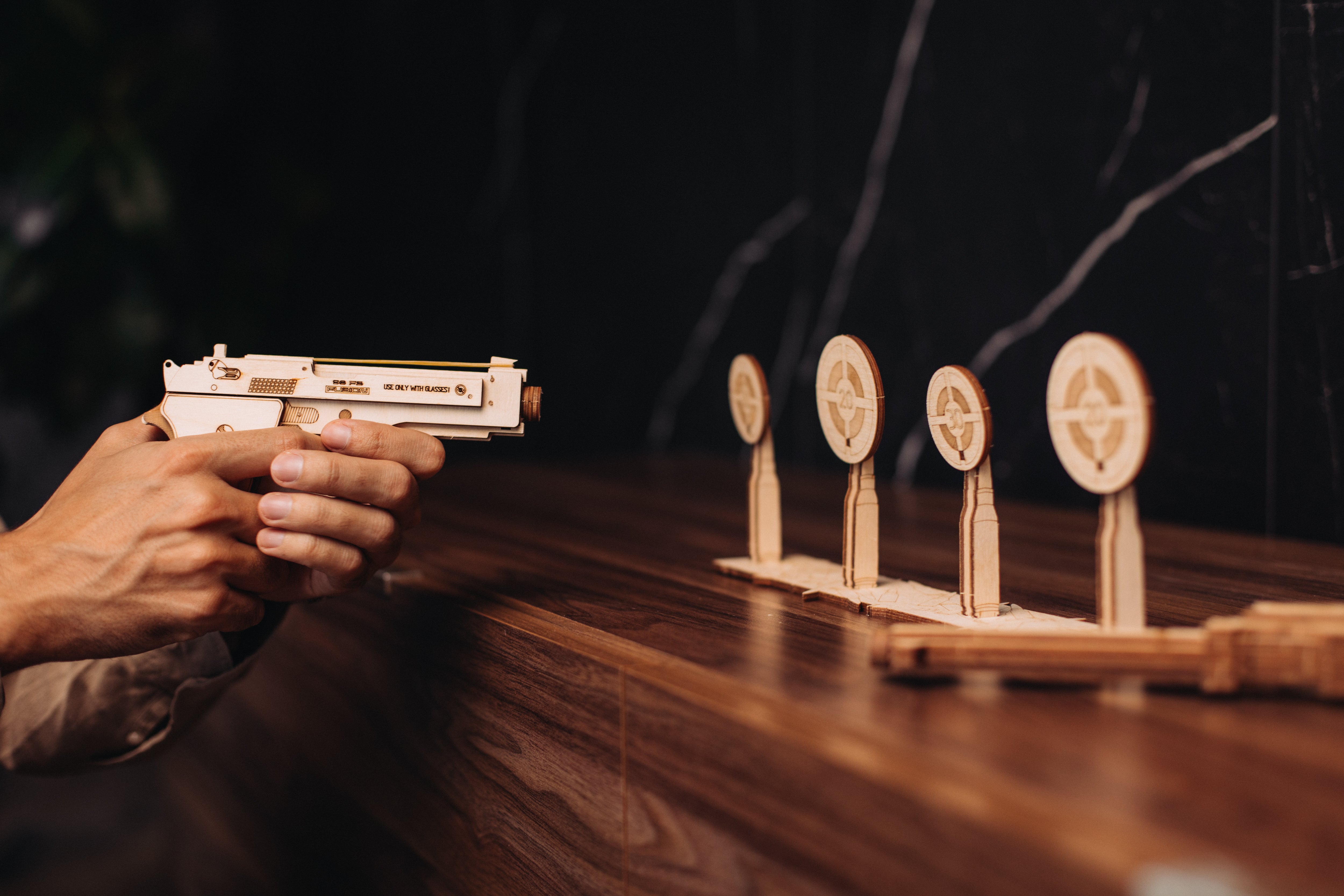 Wood Trick M1 Gun & Shooting Range 3D Set