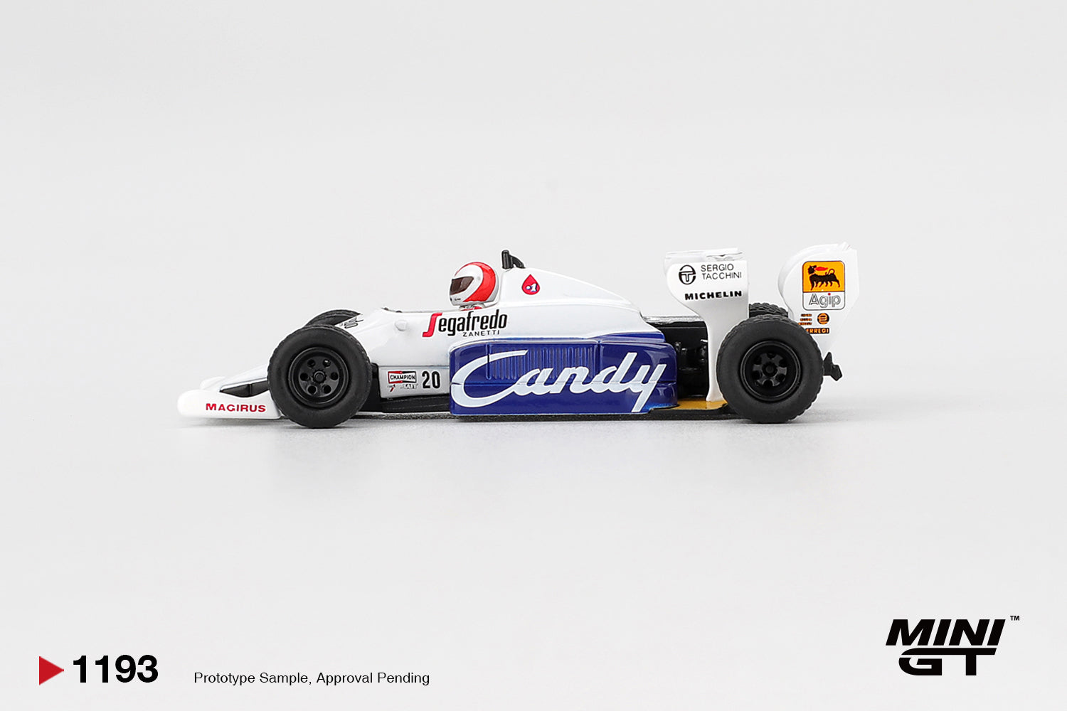 Mini GT Toleman TG184 #20 Johnny Cecotto 1984 Monaco Grand Prix 1:64 Scale