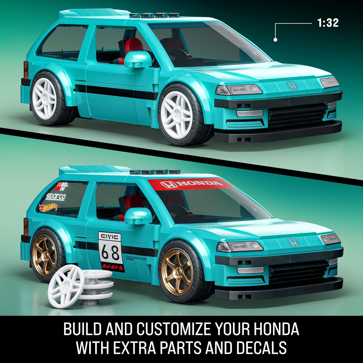 Mattel Brick Shop Hot Wheels Custom 90 Honda Civic