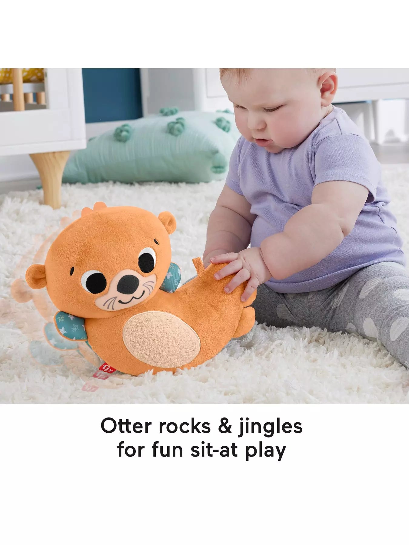 Fisher-Price 2-In-1 Rockin’ Tummy Time Otter Plush