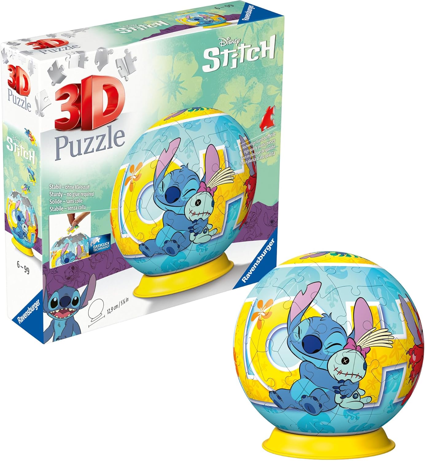 Disney Stitch 3D 72 Piece Puzzle Ball
