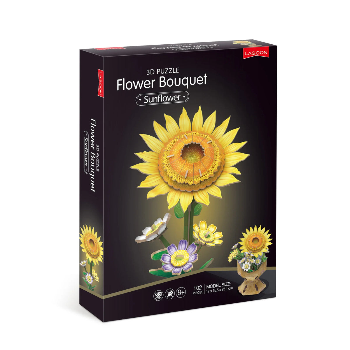 Sunflower Flower Bouquet 3D Construction Set