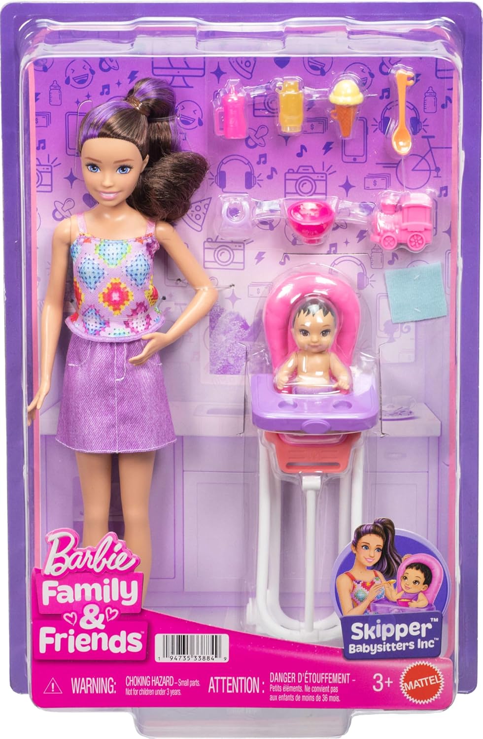 Barbie Skipper Babysitter Playset with Highchair