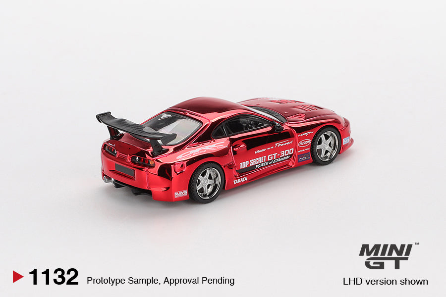 Mini GT Toyota Supra (A80) Top Secret GT-300 Red Chrome1:64 Scale