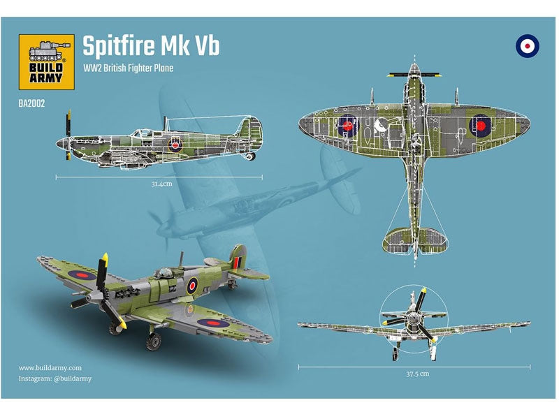 Build Army Submarine Spitfire Mk Vb 500 pieces