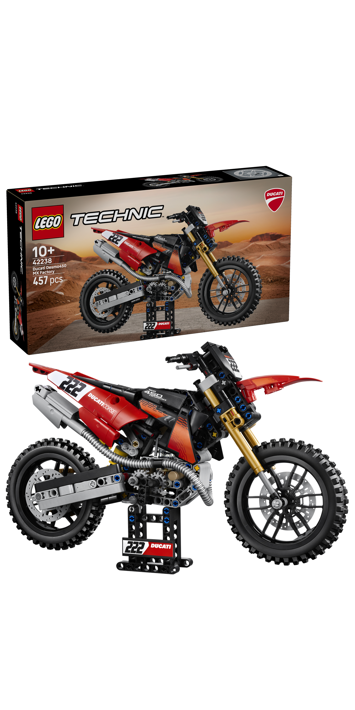 Lego 42238 Ducati Desmo450 MX Factory Motorcycle