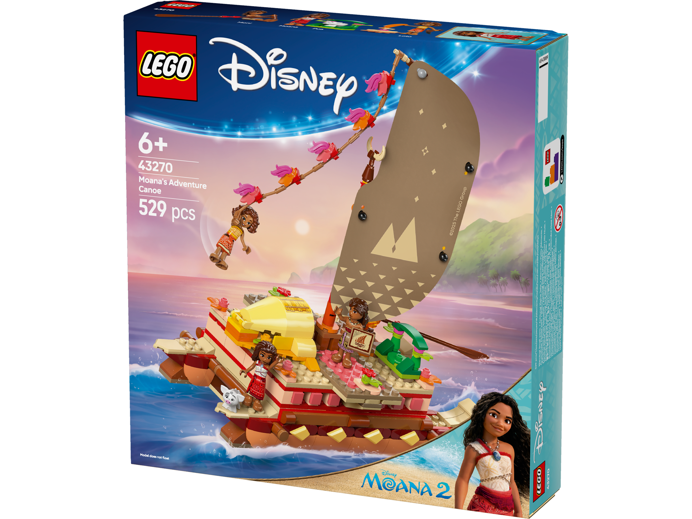 LEGO Disney 43270 Moana's Adventure Canoe