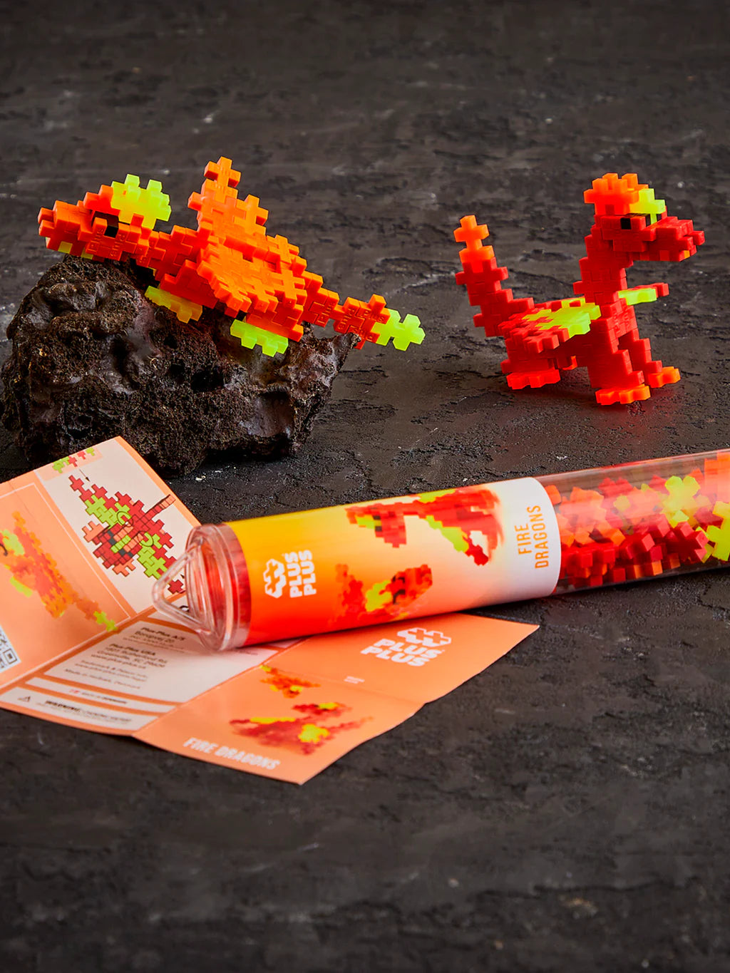 Plus-Plus Fire Dragons 100 Piece Tube