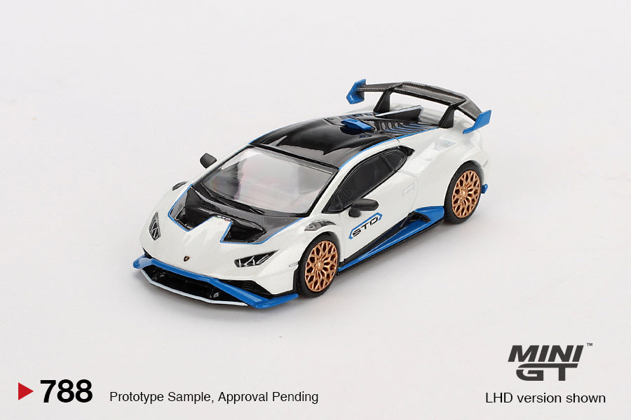 Mini GT Lamborghini Huracan STO Bianco Asopo 1:64 Die Cast