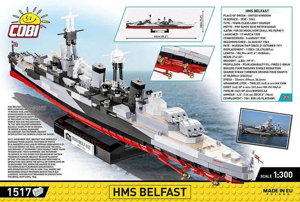 Cobi 4844 H.M.S Belfast IWM Scale Model