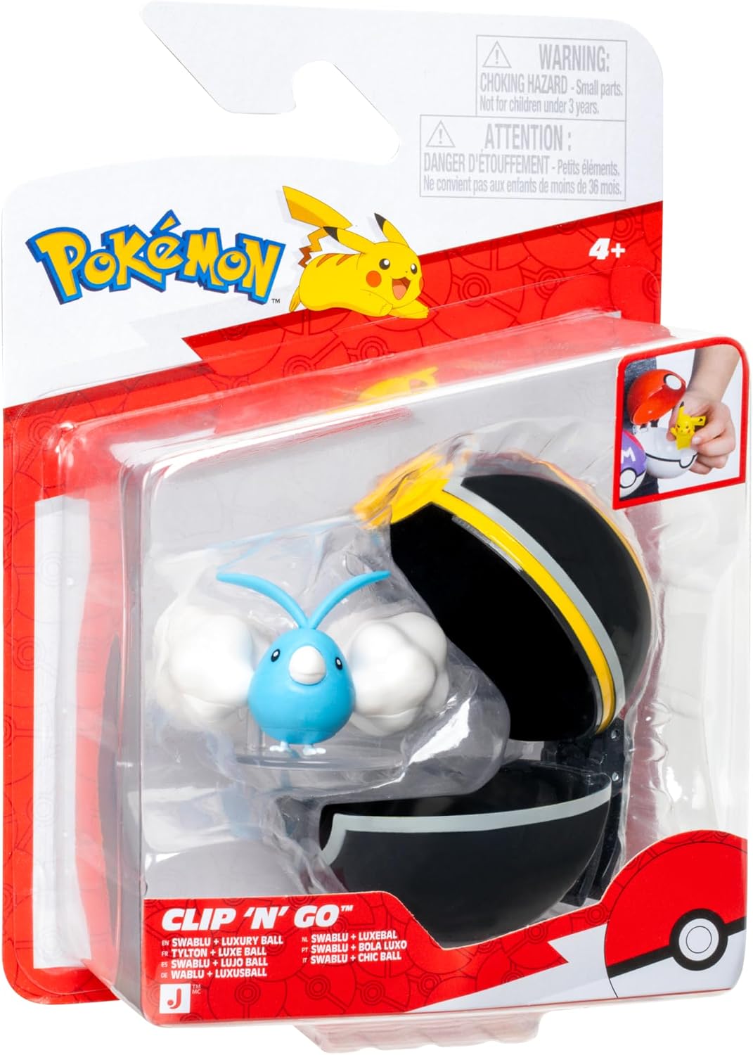 Pokemon Clip N Go Swablu & Luxury Ball
