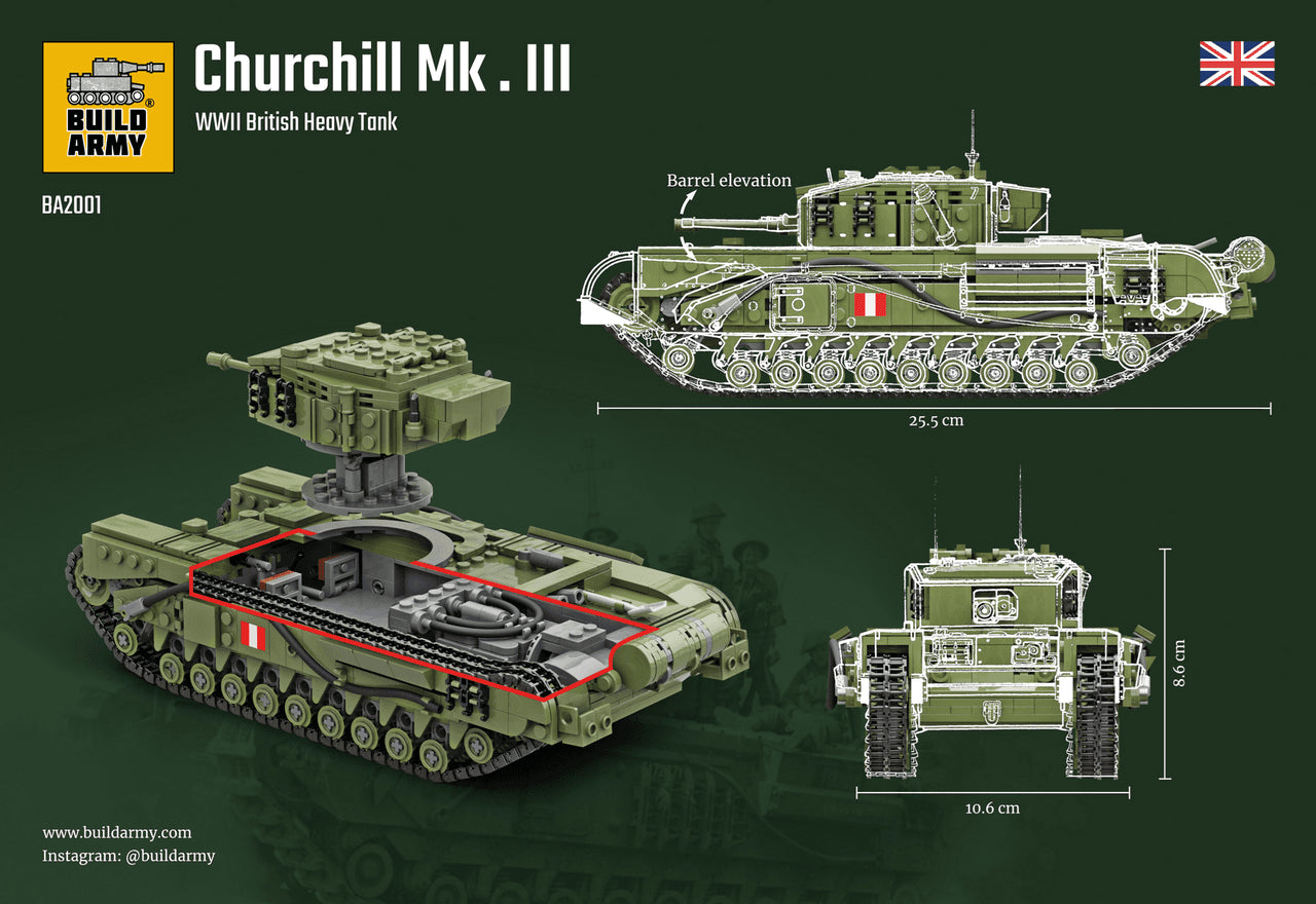Build Army Churchill Mk.3 Heavy Tank 1305 pieces