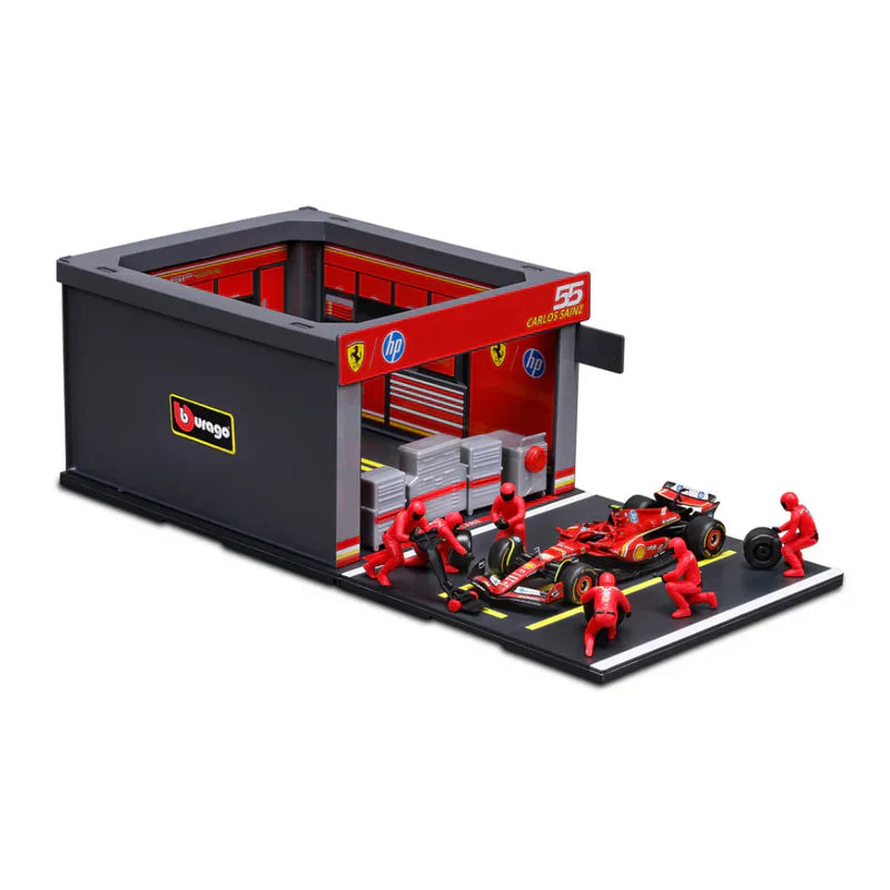 Bburago Ferrari SF-24 & Pit Pass Diorama - Sainz