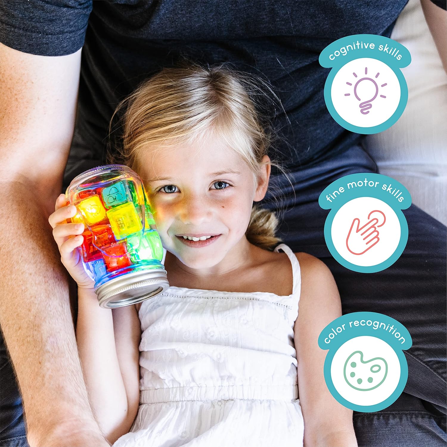 Glo Pals Light up Sensory Cubes - 4 Pack Red - Sam
