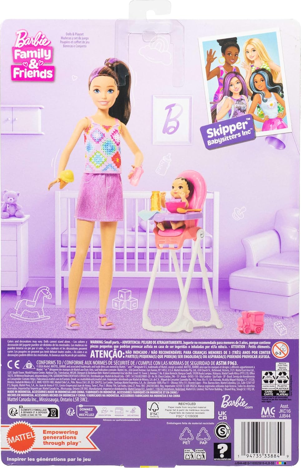 Barbie Skipper Babysitter Playset with Highchair