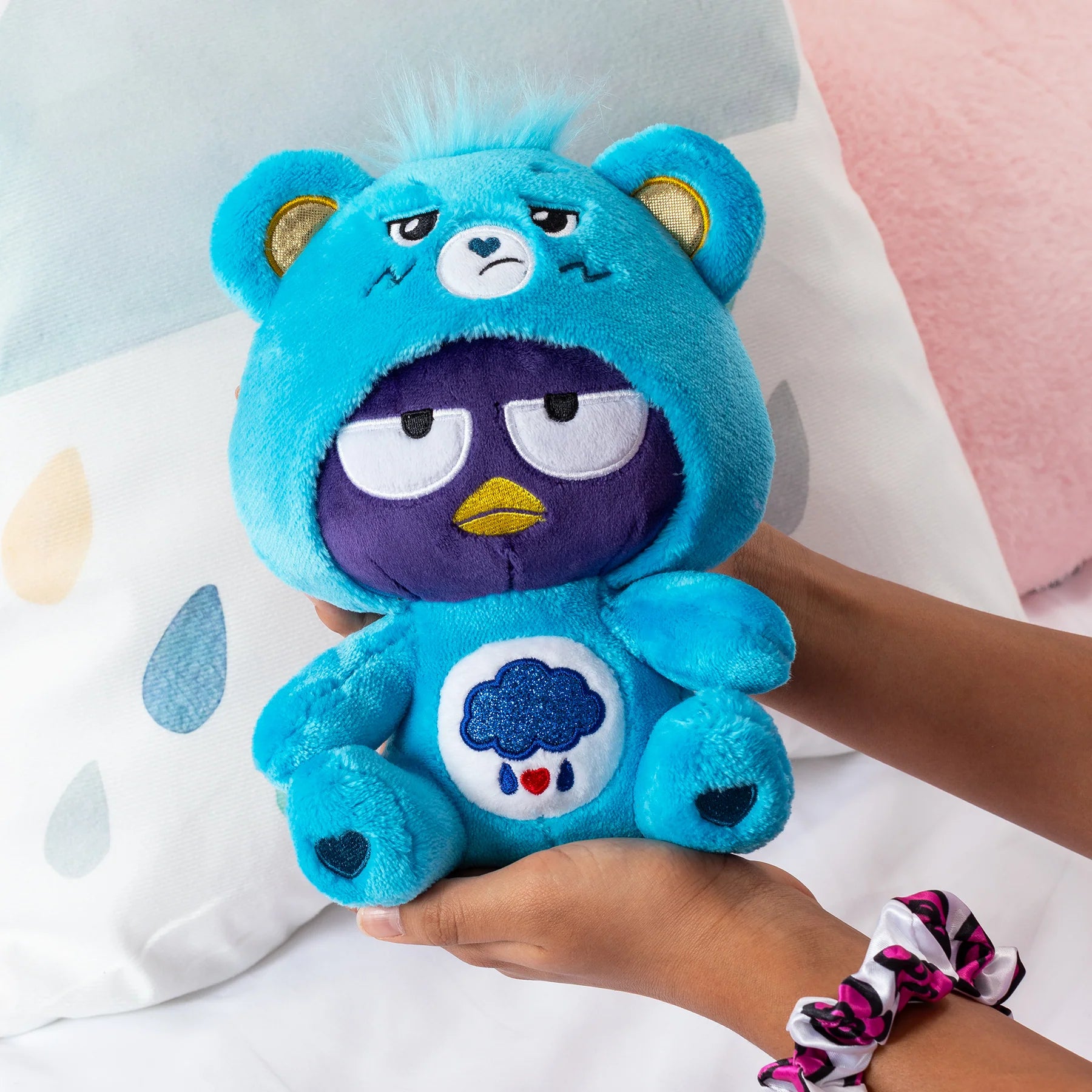 Care Bears x Hello Kitty 22cm Grumpy Bear as Badtz Maru