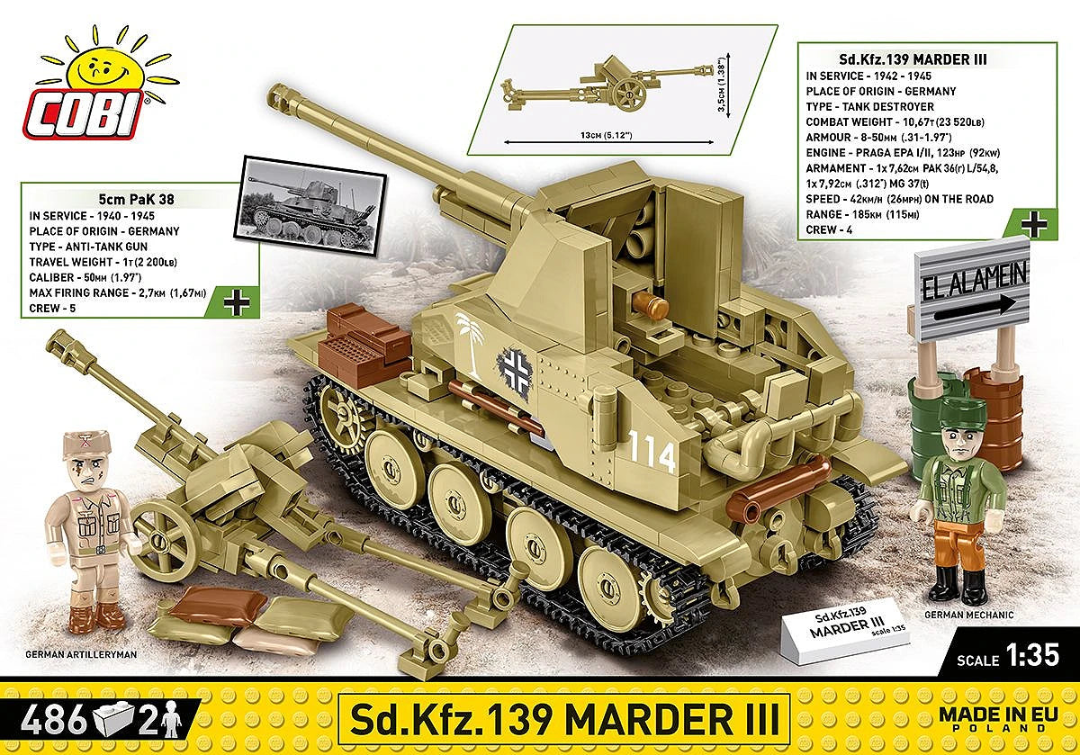 Cobi 3131 SD.KFZ.139 MARDER III Scale Model