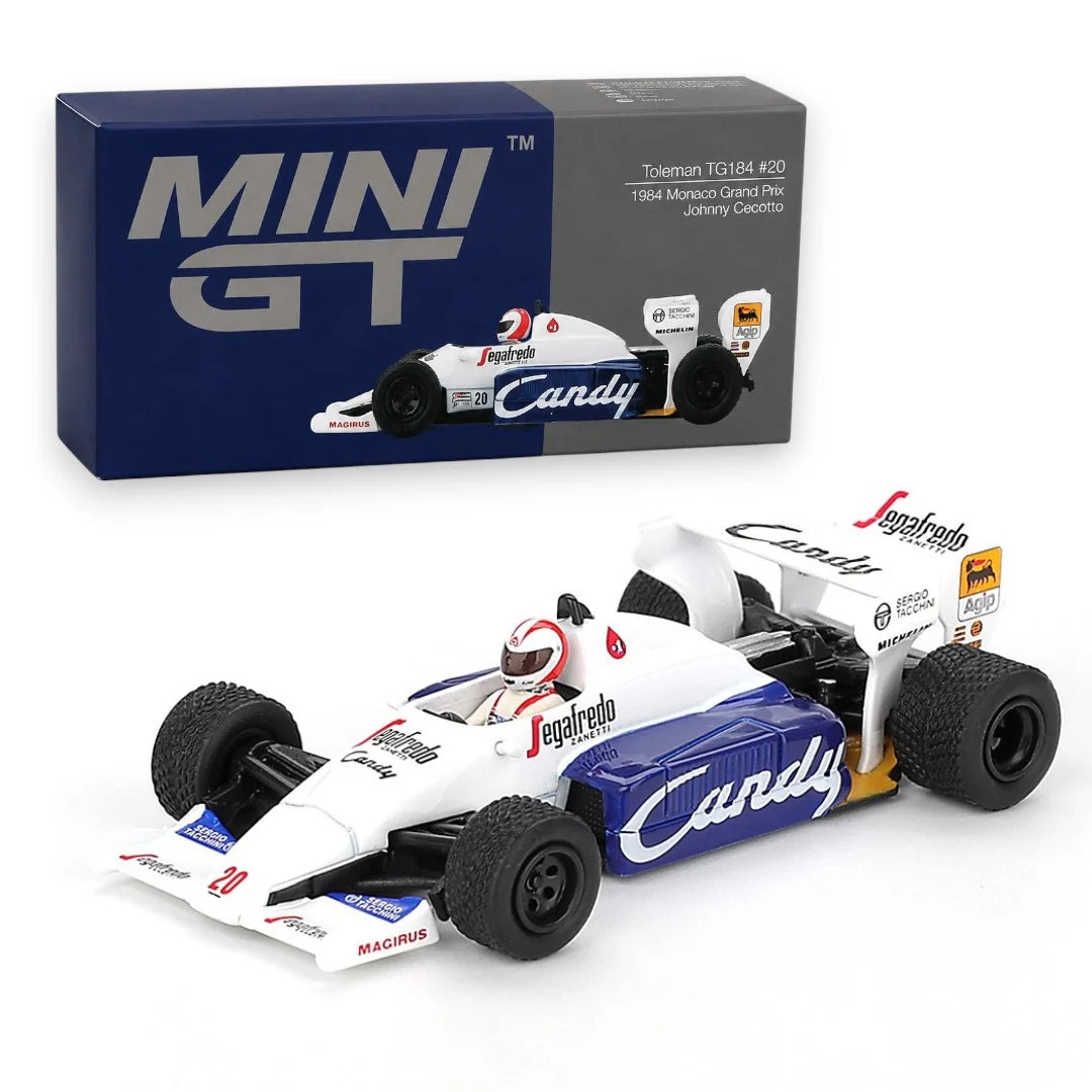 Mini GT Toleman TG184 #20 Johnny Cecotto 1984 Monaco Grand Prix 1:64 Scale
