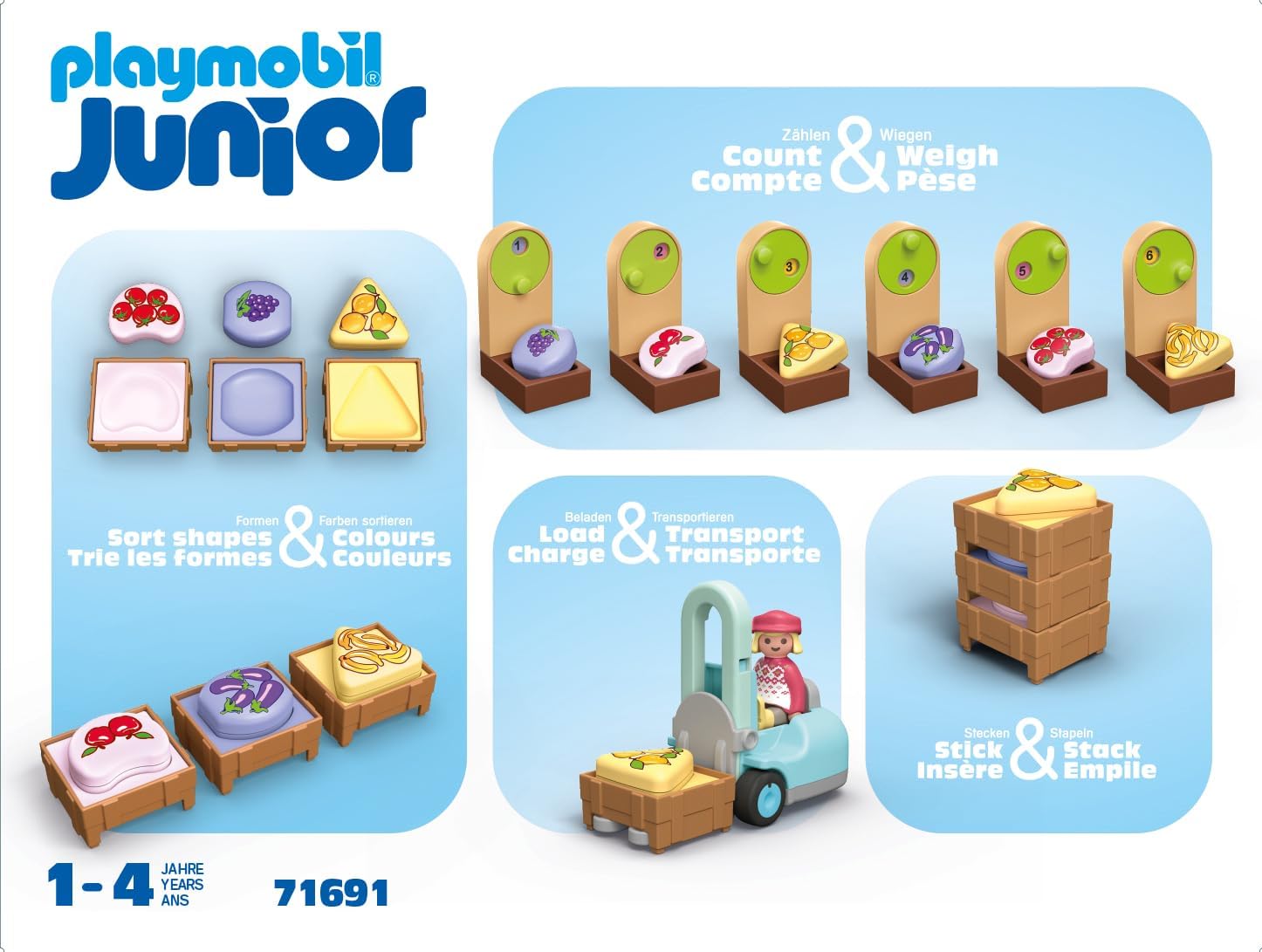 Playmobil Junior: Organic Market Stall & Forklift