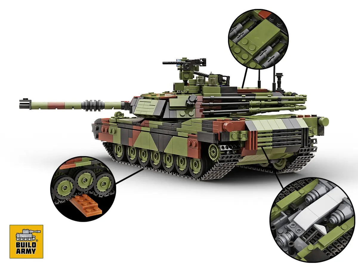 Build Army M1A2 Abrams Main Battle Tank 1376pieces
