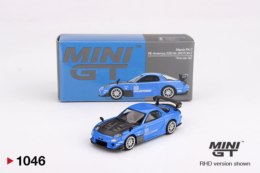 Mini GT Mazda RX-7 RE-Amemiya 20B NA 3ROTOR-7 “Ama-san Go” 1:64 Scale