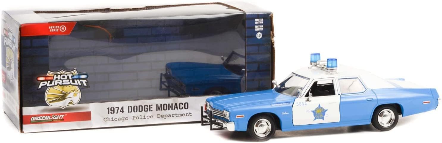 Greenlight 1974 Dodge Monaco Chicago Police Department 1:24 Scale Die Cast