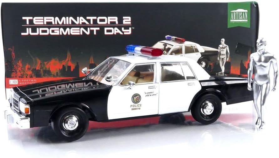 Greenlight Terminator 2 1987 Chevorlet Caprice Metropolitan Police  Cruiser 1:18 Die Cast