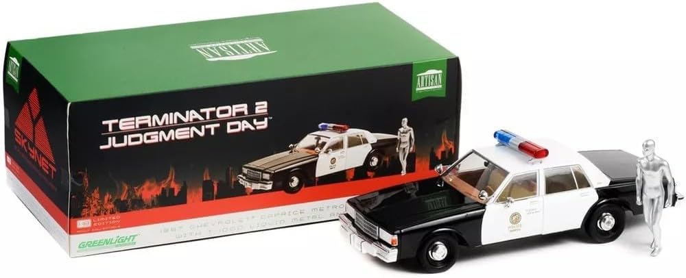 Greenlight Terminator 2 1987 Chevorlet Caprice Metropolitan Police  Cruiser 1:18 Die Cast