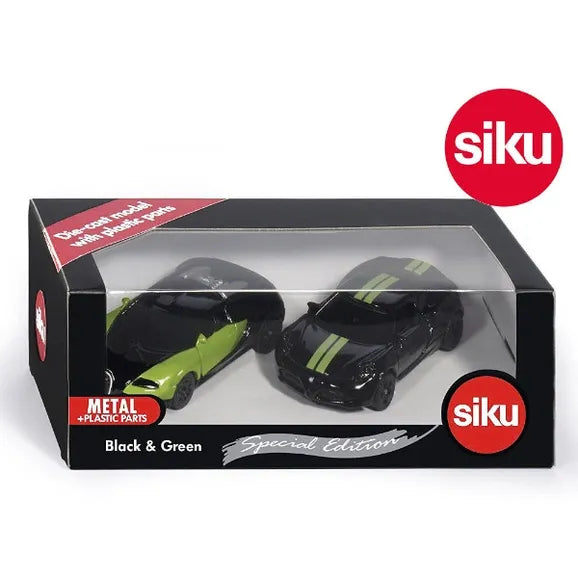 SIKU Black & Green Special Edition 2 Pack 1:64 Scale Die Cast Set