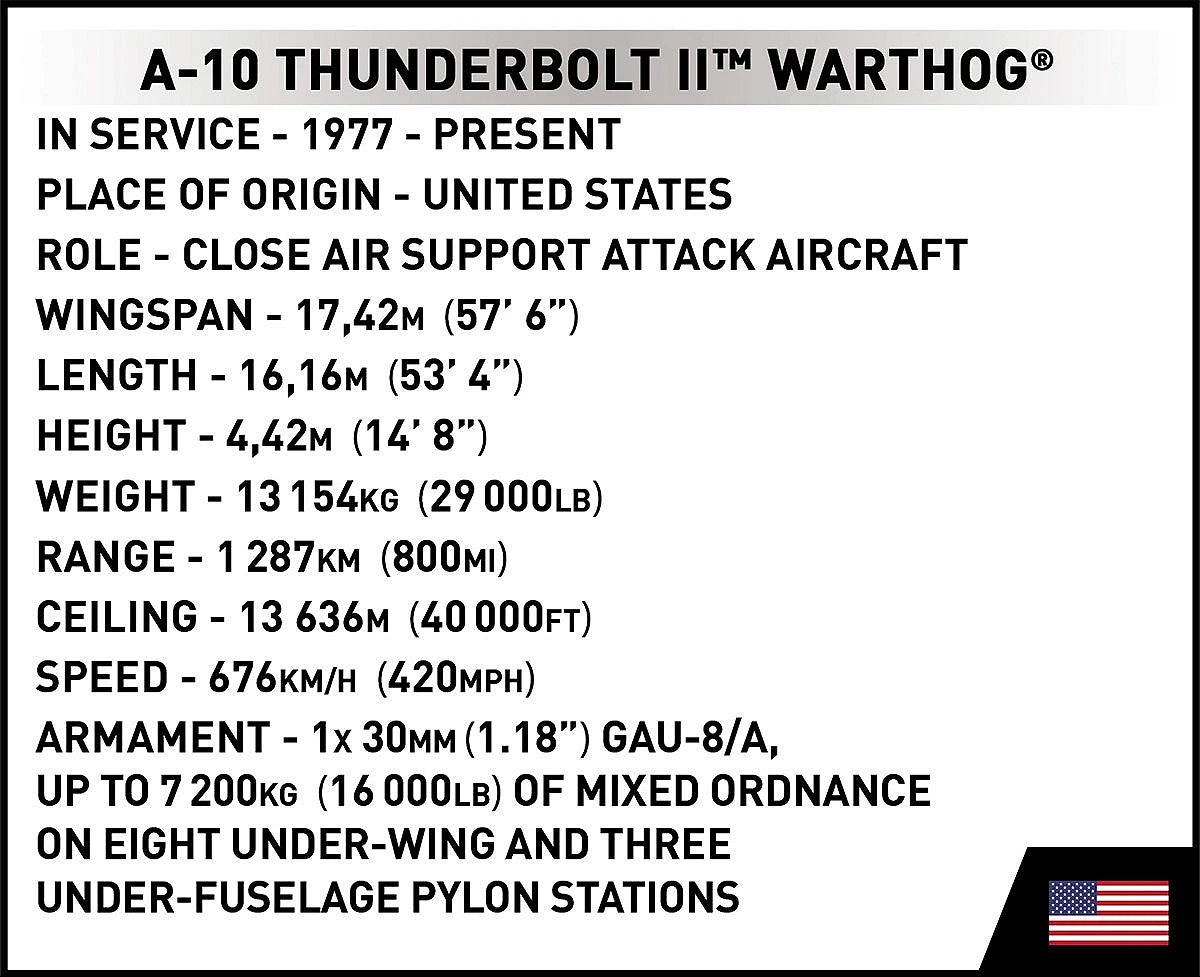 Cobi 5856 A-10 Thunderbolt II Warthog 1:48 Scale