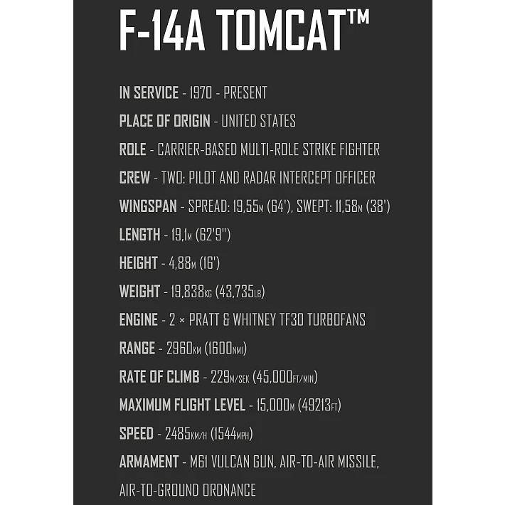 Cobi 5920 Top Gun Grumman F-14 Tomcat 1:48 Set