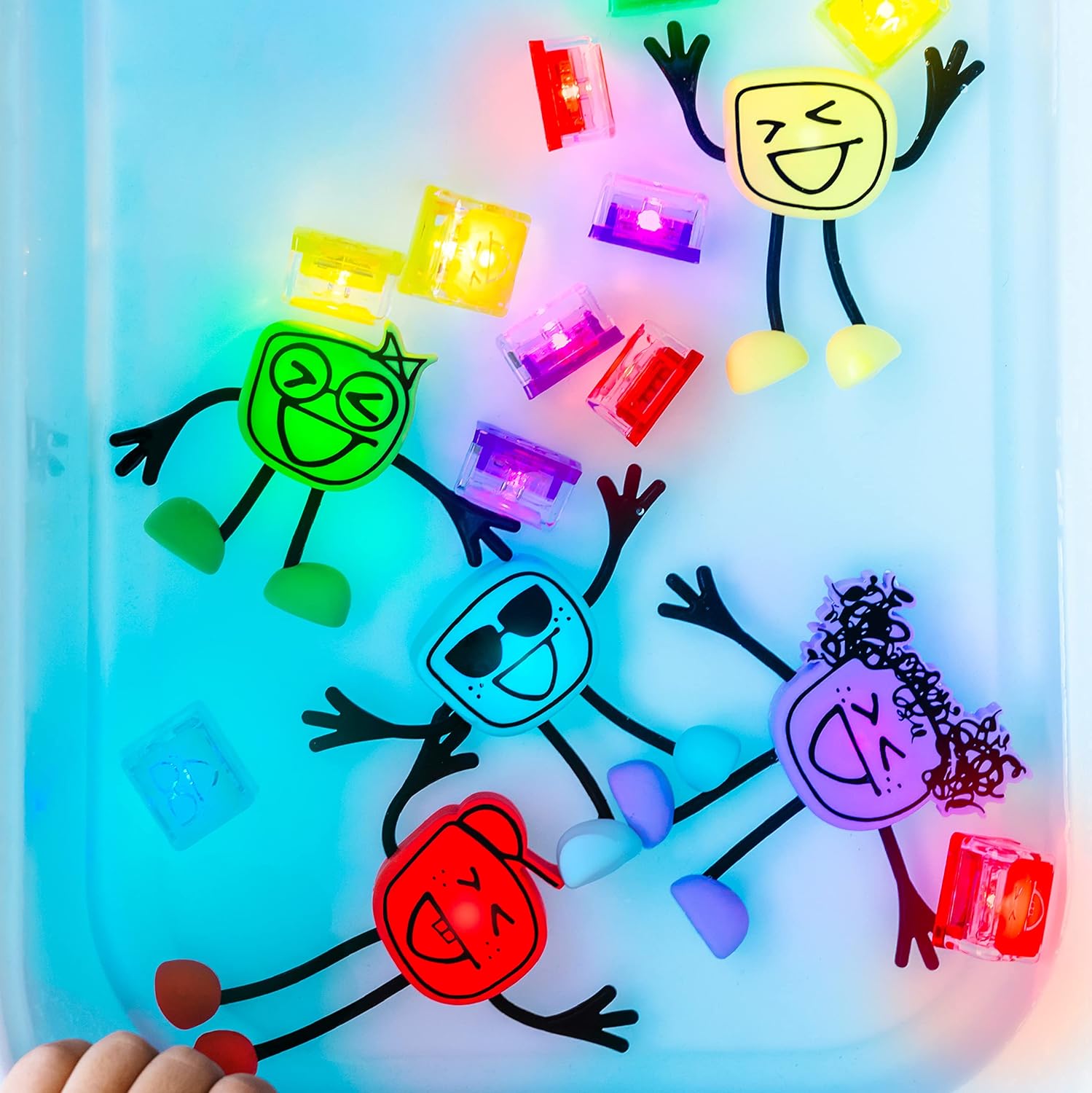 Glo Pals Light up Sensory Cubes - 4 Pack Red - Sam