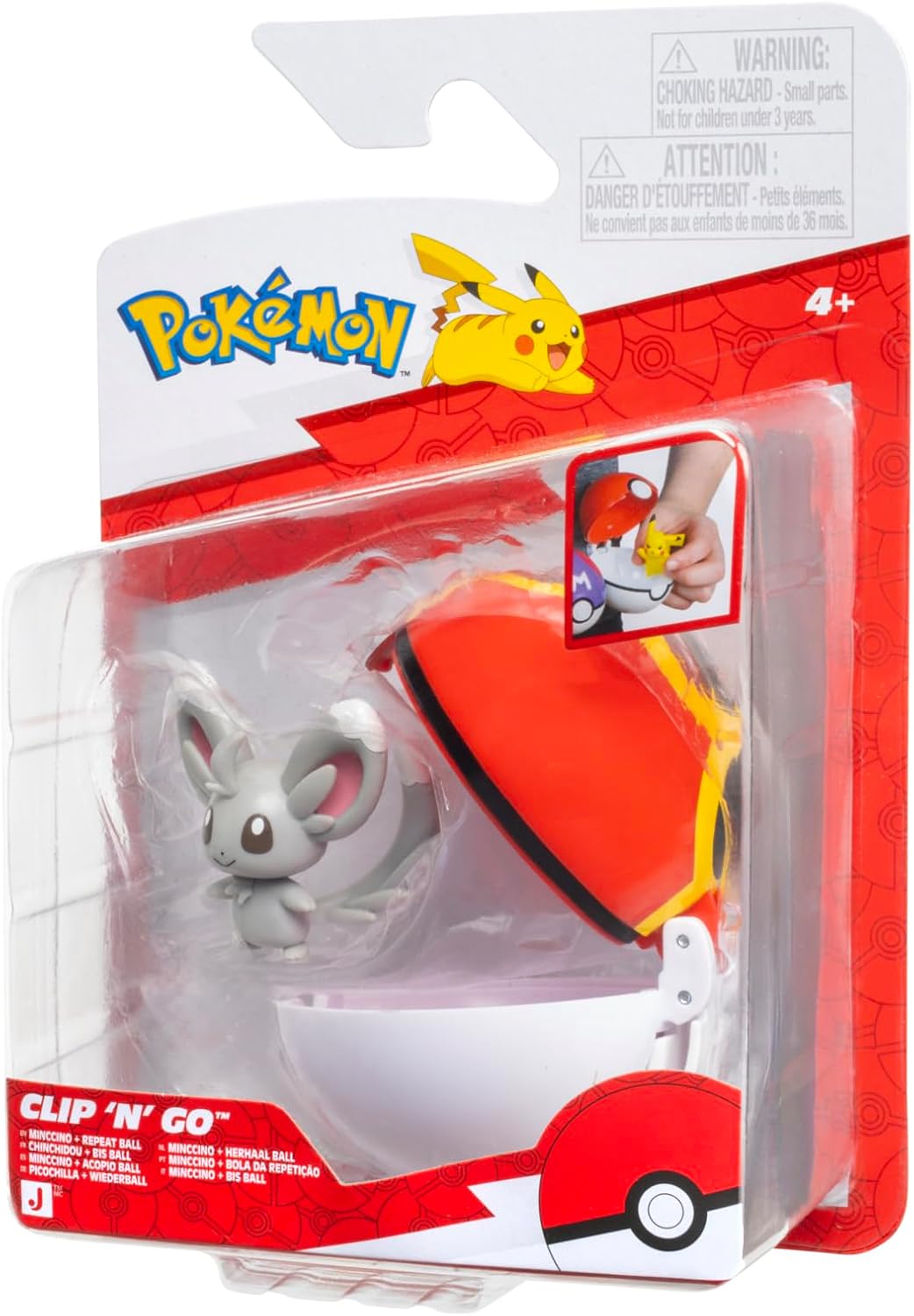 Pokemon Clip N Go Minccino & Repeat Ball