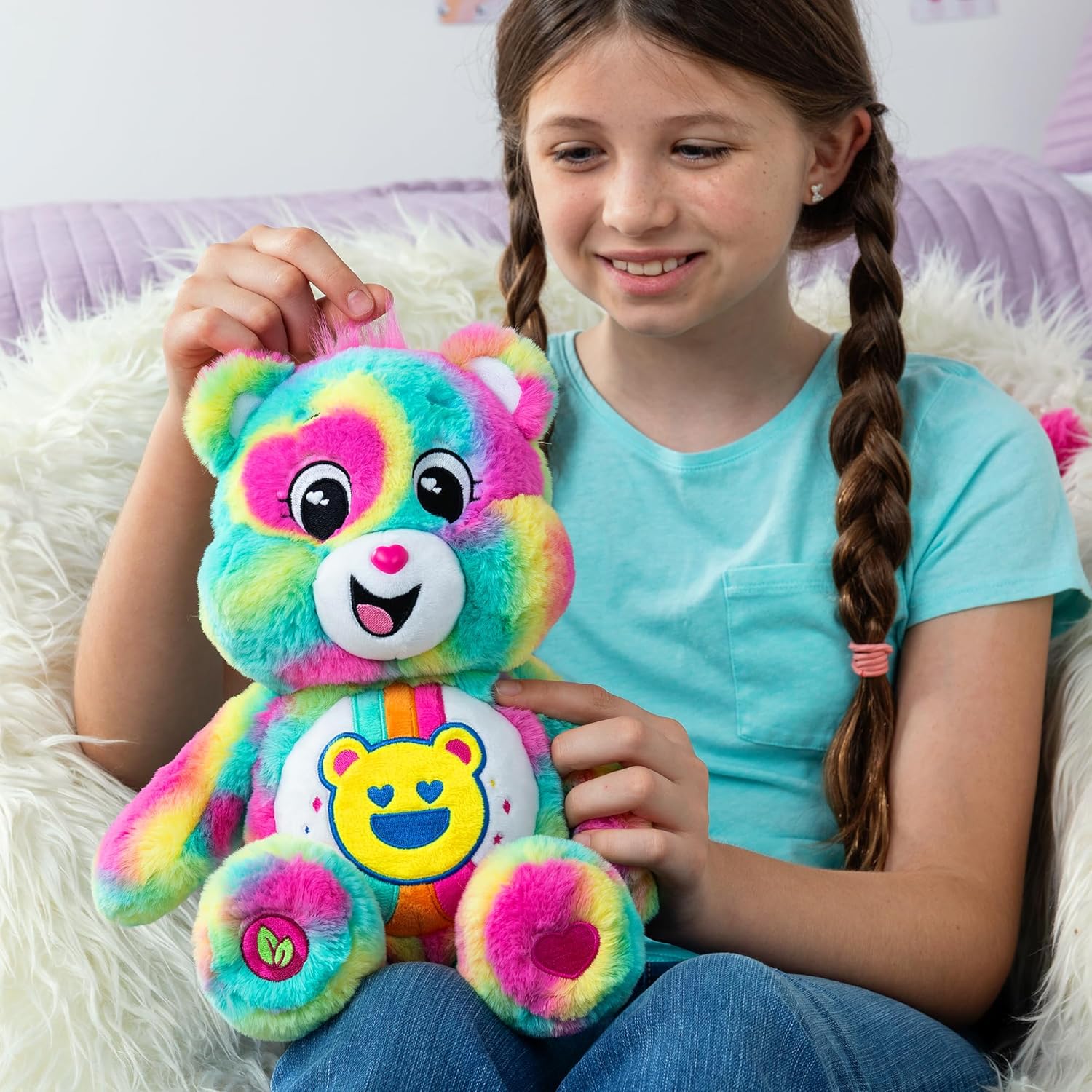 Care Bears Good Vibes Bear 35cm Medium Plush Bear