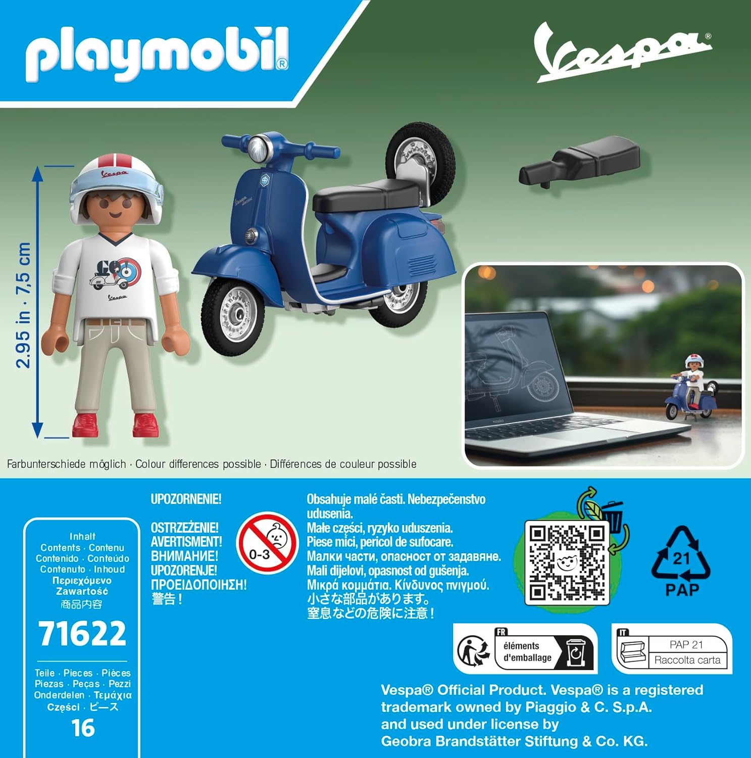 Playmobil 1969 Vespa 150 Sprint Veloce Navy Blue
