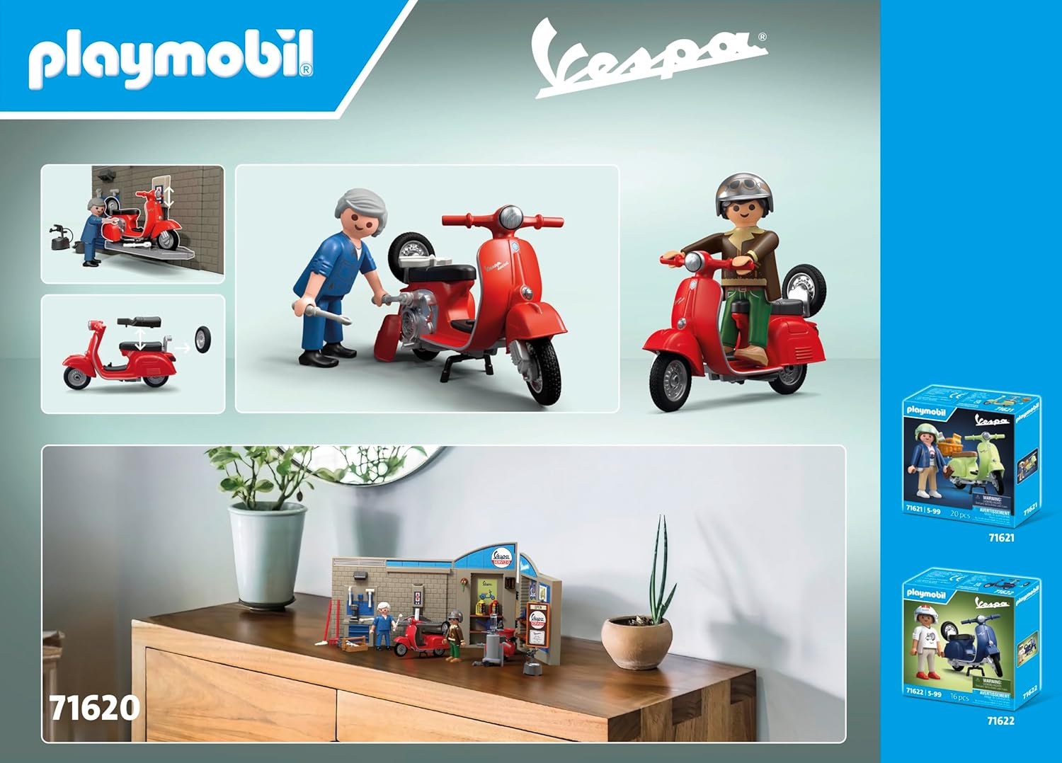 Playmobil 1960s Vespa Garage