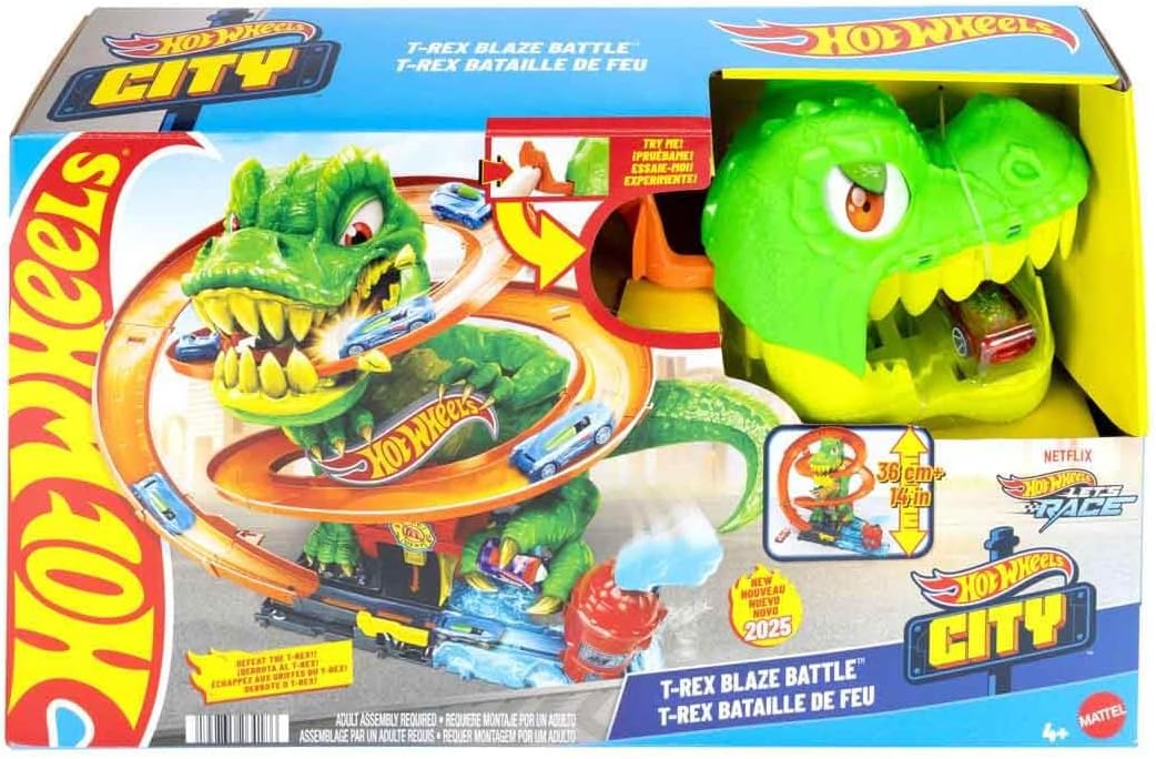 Hot Wheels City T-Rex Blaze Battle Playset