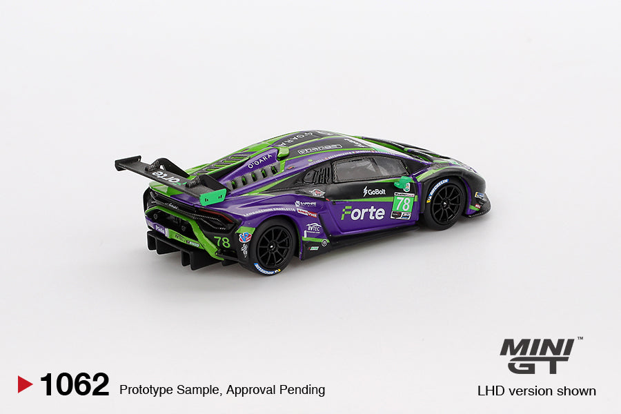 Mini GT Lamborghini Huracan GT3 EV02 IMSA 2023 Daytona Iron Lynx 1:64 Die Cast