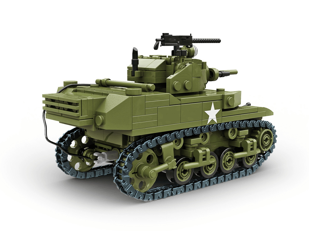 Build Army M5A1 Stuart Light Tank 460 pieces