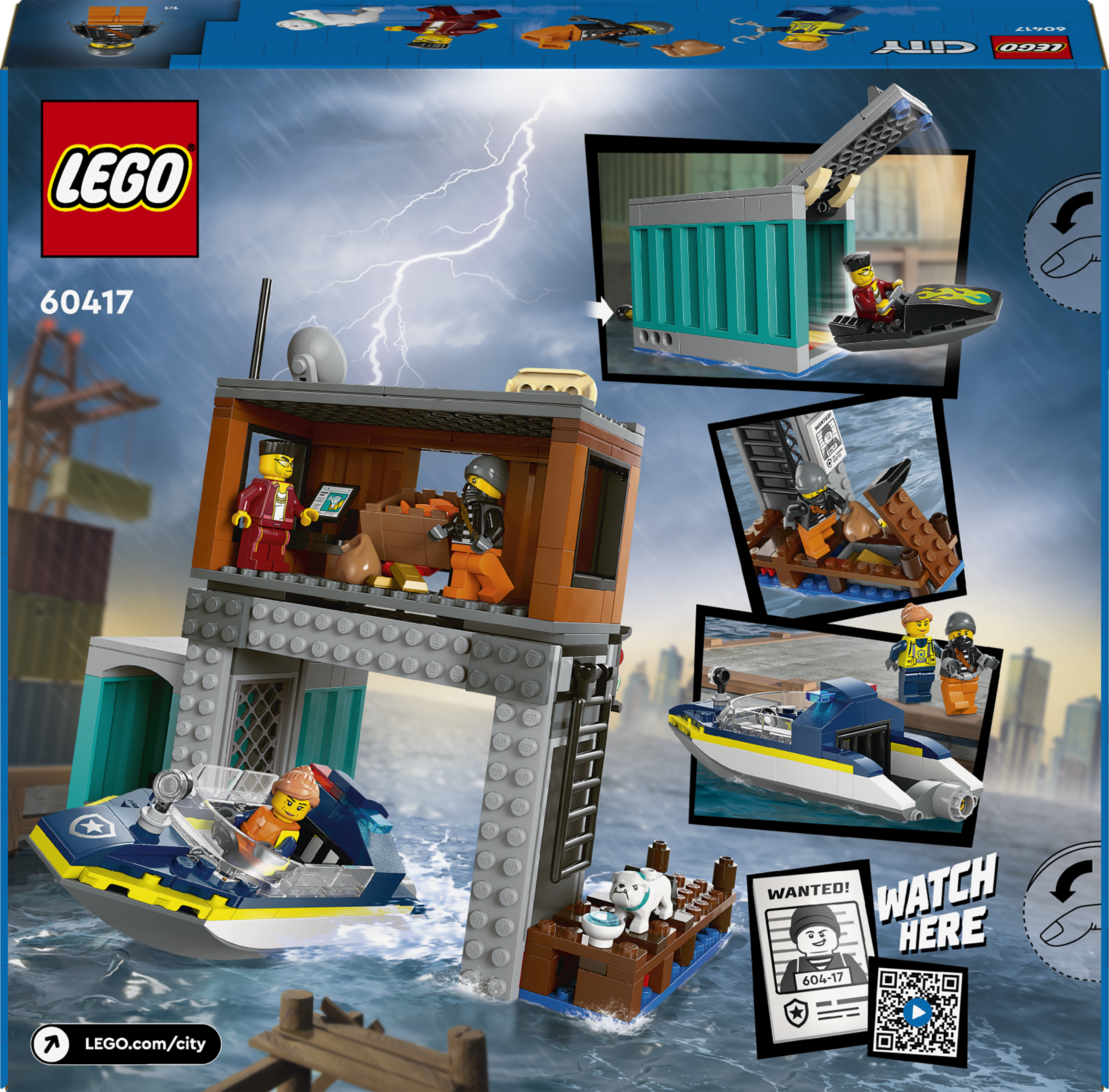 Lego 60417 Police Speedboat & Crooks Hideout Set