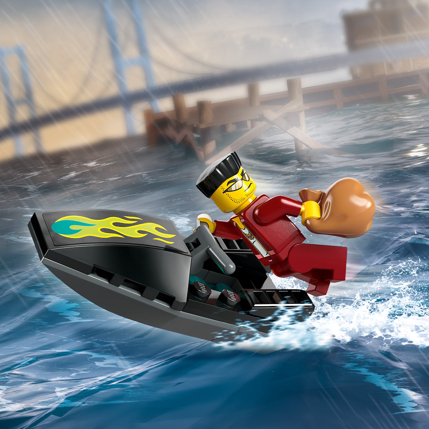 Lego 60417 Police Speedboat & Crooks Hideout Set