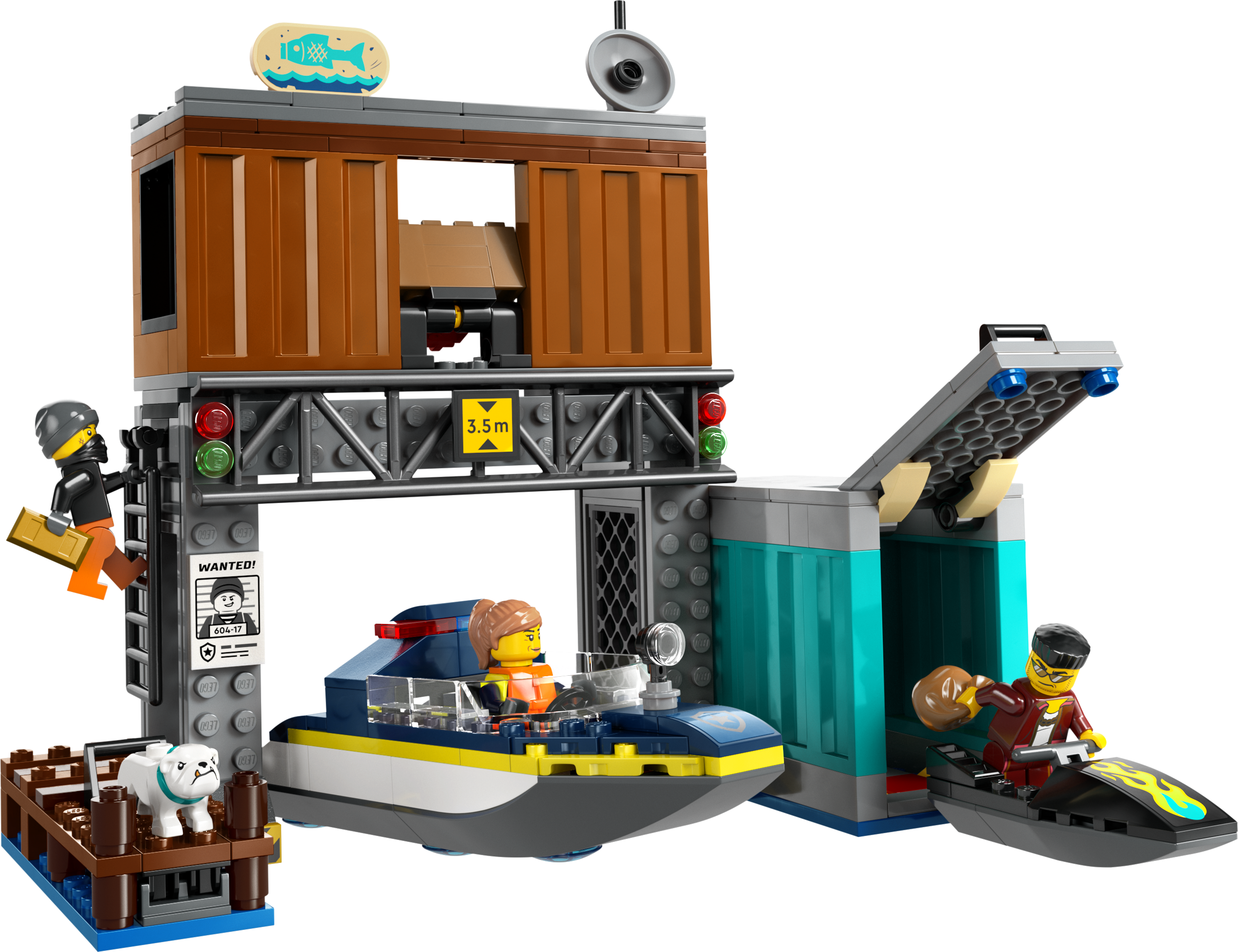 Lego 60417 Police Speedboat & Crooks Hideout Set