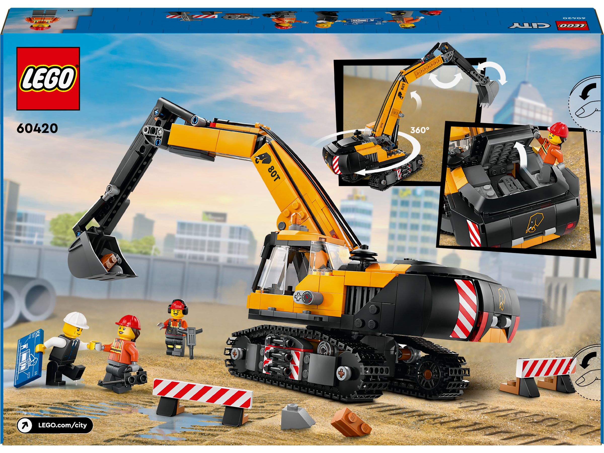 Lego 60420 Yellow Construction Excavator