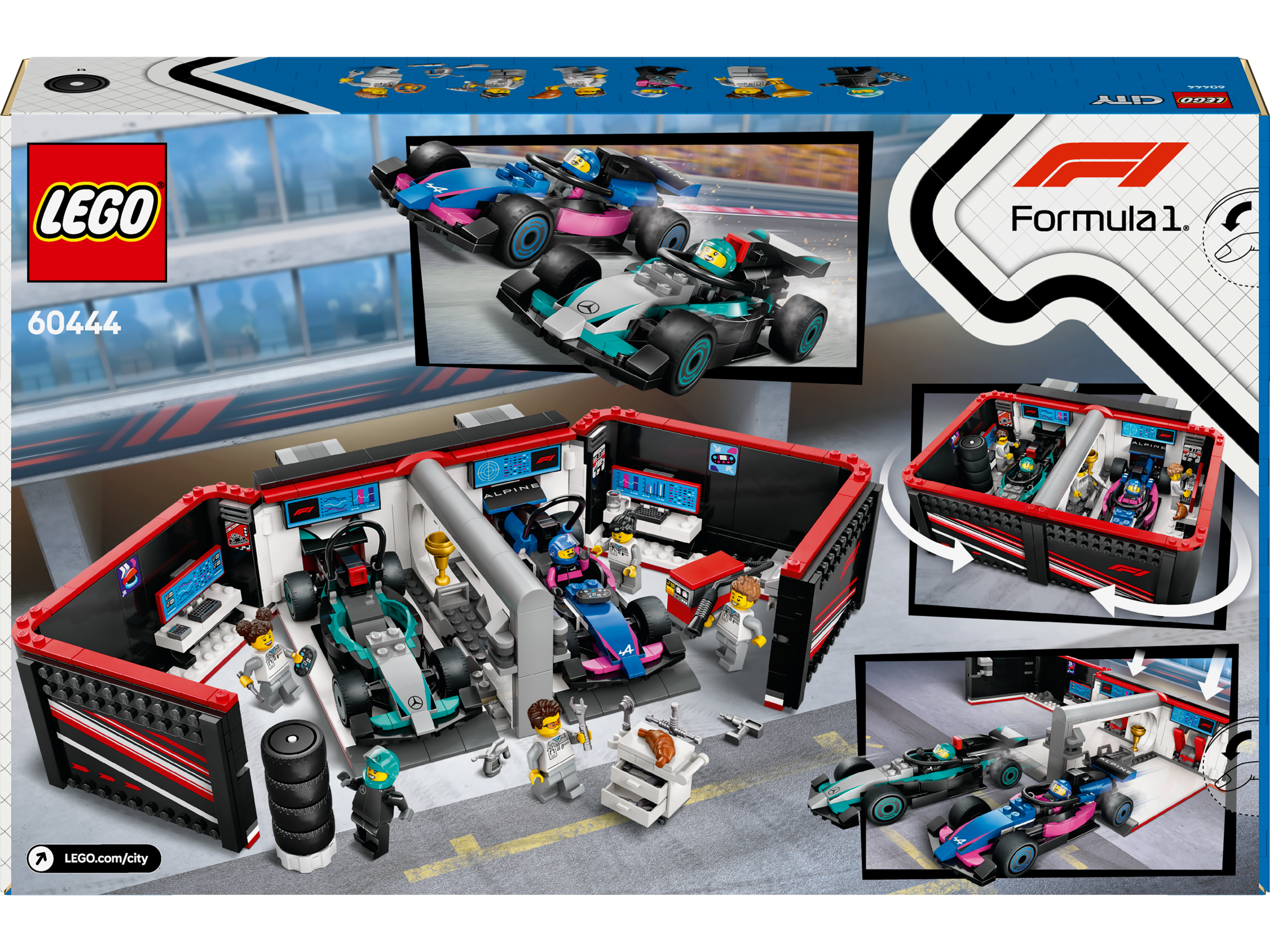 LEGO City 60444 F1® Garage & Mercedes-AMG & Alpine Cars