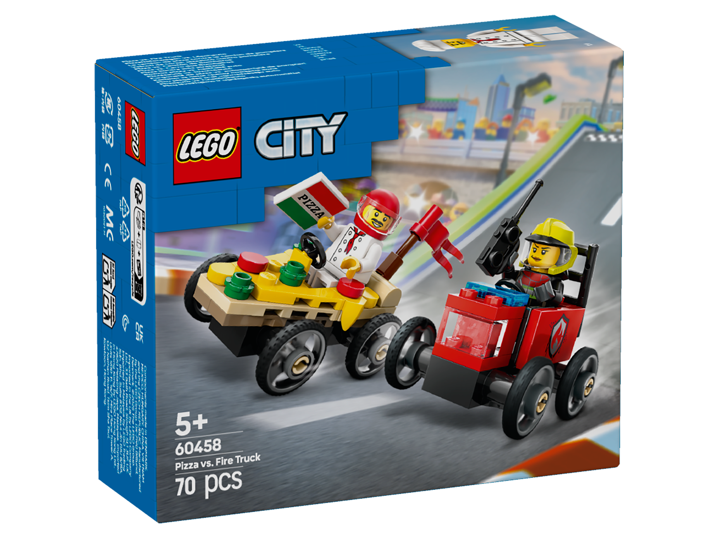 LEGO City 60458 Pizza vs. Fire Truck Race Car Pack