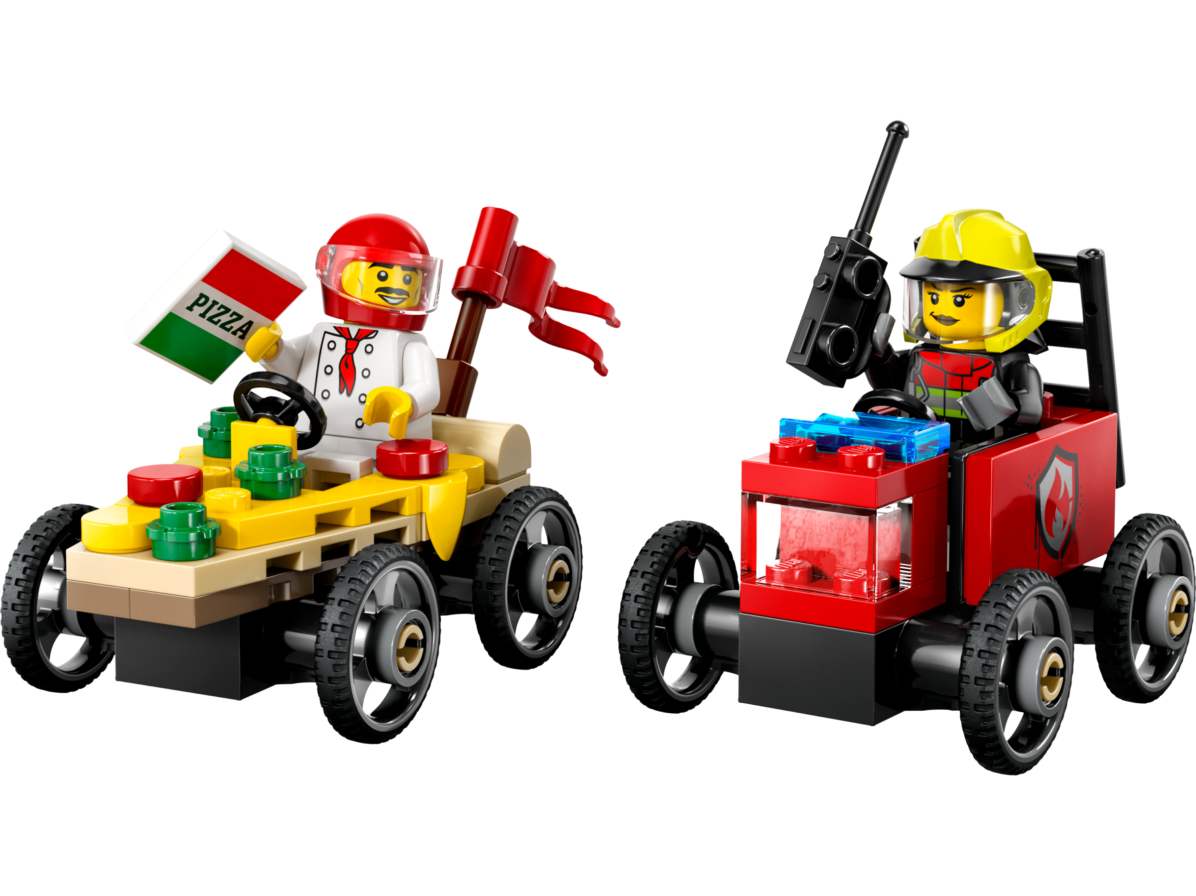 LEGO City 60458 Pizza vs. Fire Truck Race Car Pack